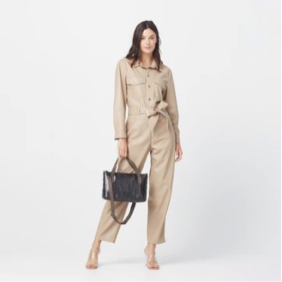 Hammitt Addie Medium Snake-Print Olivine Leather Tote Crossbody Bag - Picture 3 of 13